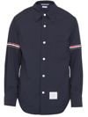 Thom Browne Snap Front Shirt Jacket In Navy In Navy