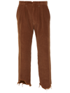 INCOTEX RED X FACETASM COGNAC VELVET TROUSERS