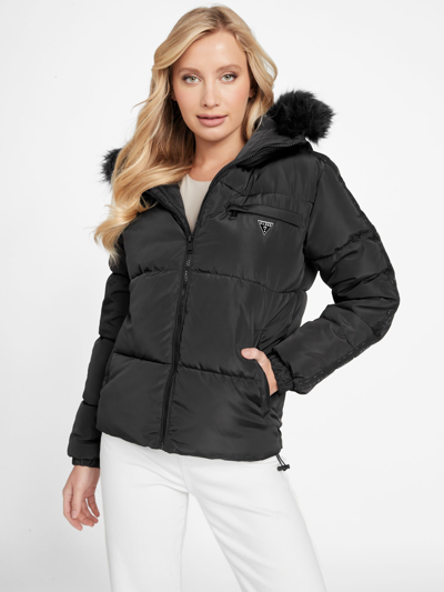 Guess Factory Eco Lara Puffer Jacket In Black ModeSens