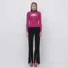 Simkhai Fleur Layered Ribbed-knit Turtleneck Top In Bougainvillea