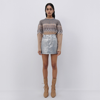 Jonathan Simkhai Quinn Mid Rise Mini Skirt In Silver Foil