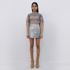 Simkhai Quinn Mid Rise Mini Skirt In Silver Foil