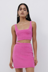 Simkhai Laurie Fuzzy Knit Bralette In Hot Pink