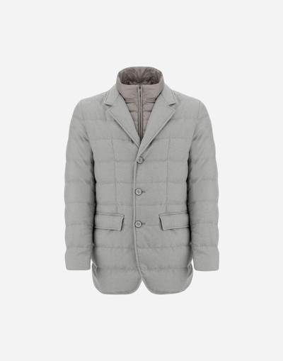 Herno カシミヤ シルク ブレザー In Light Grey