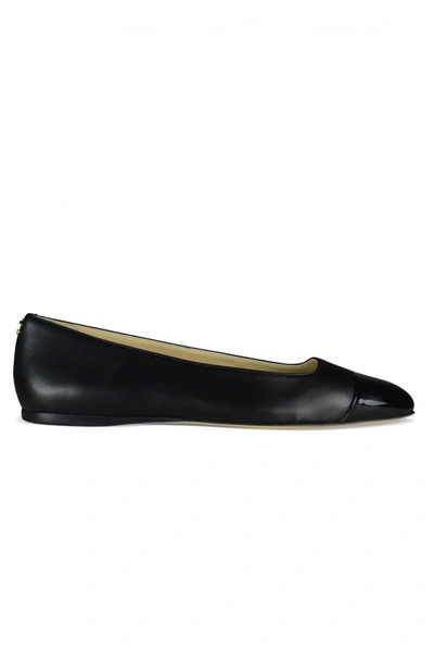 Jimmy Choo Luxury Shoes For Women   Watson Flat Black Leather Ballerinas