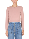 Stella Mccartney Wool Jersey Cropped Knitwear In Pink