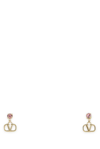 Valentino Logo 18ct Yellow-gold Plated Metal And Crystal Earrings