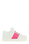 Valentino Open Skate Mesh, Smooth And Patent-leather Sneakers
