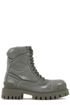Balenciaga Green Lace-up Combat Boots In Kaki