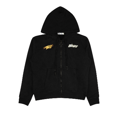 Pre-owned Off-white Thunder Slim Zip Hoodie 'black/yellow'