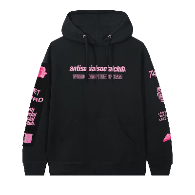 Pre-owned Anti Social Social Club Mantras Hooded Sweatshirt 'black'