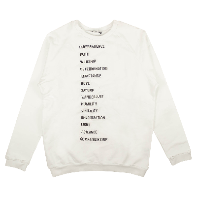 Pre-owned Raf Simons Crewneck Writing Sweatshirt 'white'