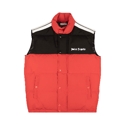 Pre-owned Palm Angels Logo Puffer Vest 'red'