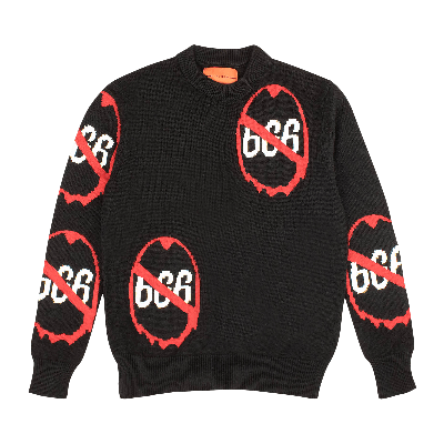 Pre-owned Who Decides War Anti 666 Knit Crewneck Sweater 'black'