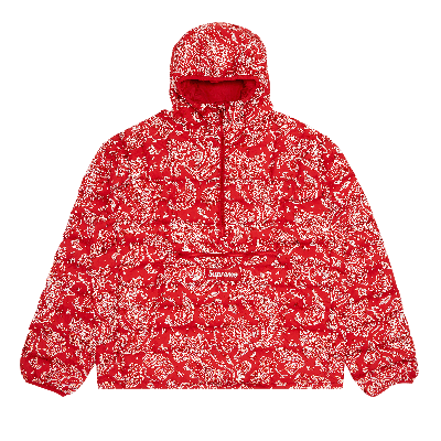 Pre-owned Supreme Micro Down Half Zip Hooded Pullover 'red Paisley'