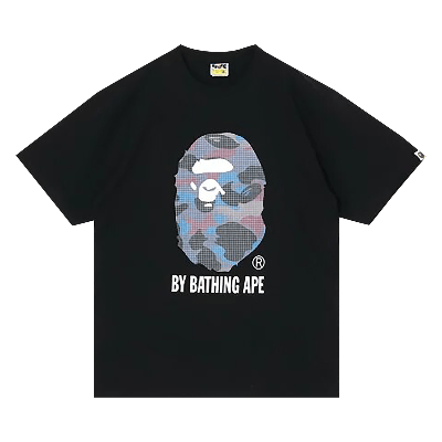 Pre-owned Bape Grid Camo By Bathing Ape Tee 'black/purple'