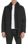 Kenneth Cole New York Single Button Wool Blend Knit Blazer In Black