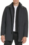 Kenneth Cole New York Single Button Wool Blend Knit Blazer In Charcoal