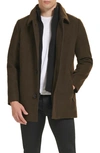 Kenneth Cole New York Single Button Wool Blend Knit Blazer In Olive