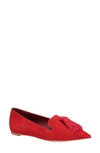 Kate Spade Adore Pointed Toe Flat In Red