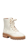 Kate Spade Merritt Leather Lug-sole Combat Boots In Halo White