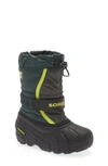 Sorel Kids' Flurry Weather Resistant Snow Boot In Spruce/ Grill