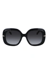 Ferragamo Gancini Hinge Rectangle Injection Plastic Sunglasses In Black