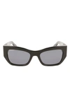Ferragamo 54mm Modified Rectangular Sunglasses In Black