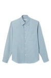 Sandro Solid Flannel Button-up Shirt In Sky Blue