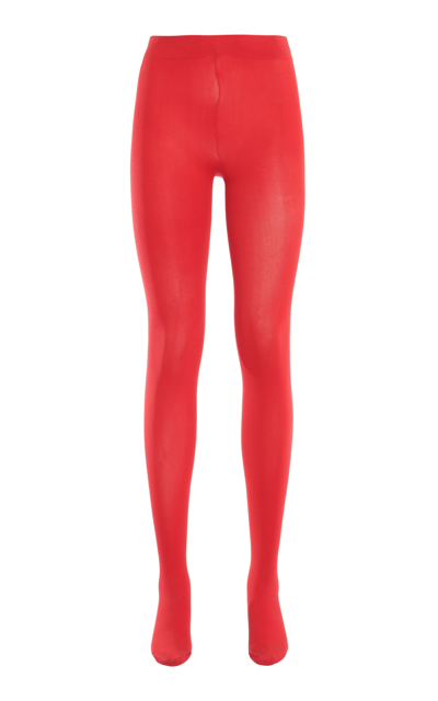Valentino Garavani Solid Tights In Red