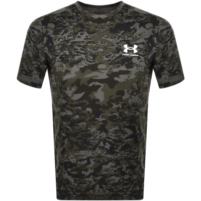 Under Armour Loose Camo Short Sleeve T Shirt Green In Baroque Green/white