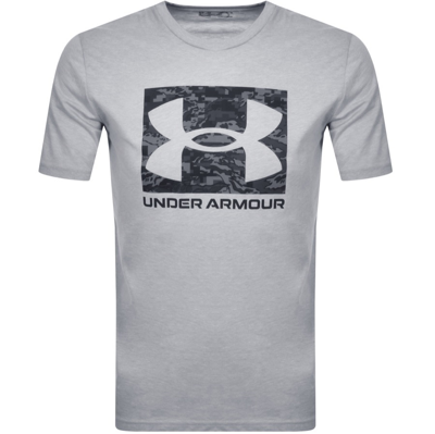 Under Armour Abc Camouflage Logo T Shirt Grey In Mod Gray Heather/mod Gray Heather