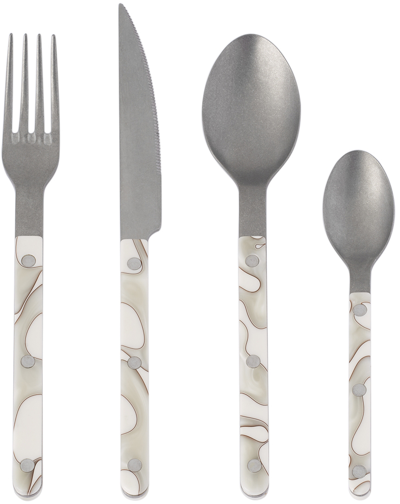 Sabre Off-white Bistrot Vintage Four-piece Cutlery Set In Dune Ivory