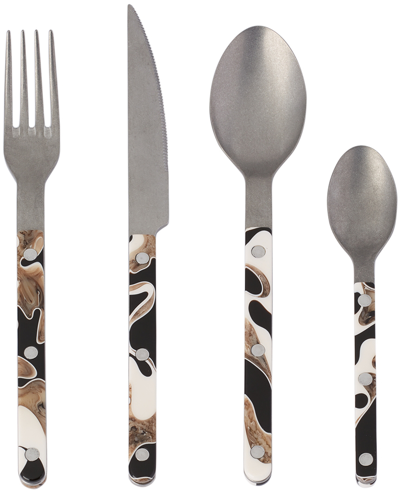 Sabre Black Bistrot Vintage Four-piece Cutlery Set In Dune Black