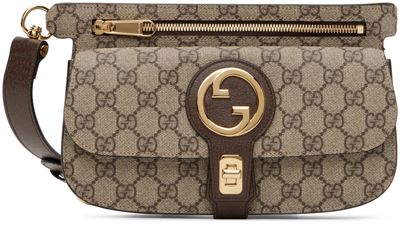 Gucci Blondie Gg-monogram Leather-trim Belt Bag In Beige