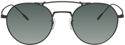 Oliver Peoples Men's Titanium Double-bridge Round Sunglasses In Dark Grey