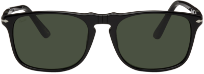 Persol Black Square Sunglasses In Green