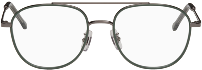 Kenzo Silver Aviator Glasses In Shiny Light Rutheniu