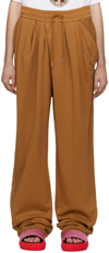 DRIES VAN NOTEN TAN DRAWSTRING LOUNGE PANTS