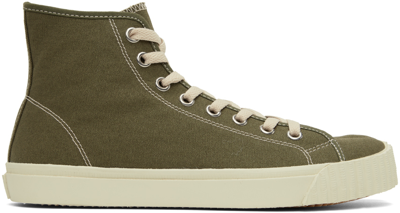 Maison Margiela Khaki Tabi Sneakers In Burnt Olive