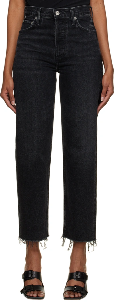Citizens Of Humanity Florence Wide Straight Jeans - Stormy In Black
