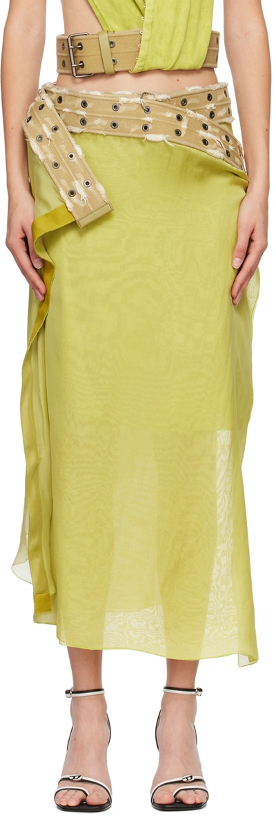 Diesel Green O-rosalyn Midi Skirt In Yellow