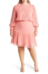 By Design Rina Lace Long Sleeve Dress In Rose Petal