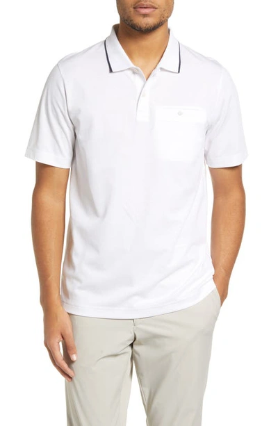 Ted Baker Galton Tipped Cotton Blend Polo In White