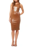 Love By Design Linette One-shoulder Faux Leather Cocktail Dress In Dachshund