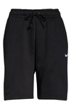 Nike Sportswear Essential Fleece Shorts In Black/ White