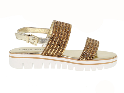 Pasquini Calzature Womens Gold Leather Sandals