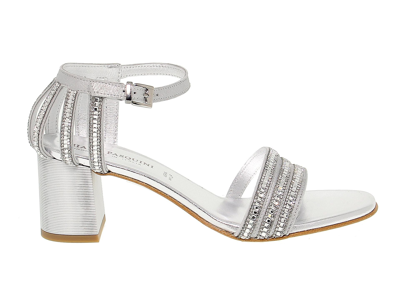 Pasquini Calzature Women's Silver Leather Sandals