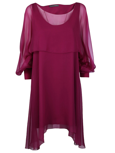 Alberta Ferretti Womens Purple Silk Dress