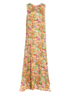 Plan C Floral Print Maxi Dress In Multicolor